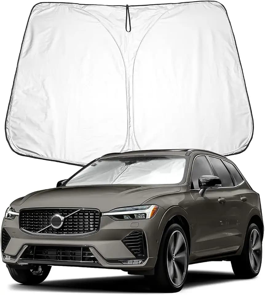 BIXUAN XC60 2024 Sonnenschutz kompatibel mit Volvo XC60 2018-2023 2024 2025 Windschutzscheibe für das Auto Frontscheibenabdeckung Windschutz für XC60 Frontscheibe Blockiert UV Abdeckung Faltbar