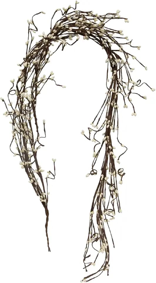 CWI Ivory Garland - 5ft - Artificial Garland for Mantle, Arch, Table, and Entryway