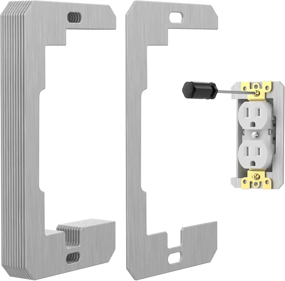 10 Pcs Wall Plate Spacer,Spacers for Electrical Outlets, Metal Flush Fit Device Leveling Plates for Electrical Outlet Repair, Fix Loose Outlets and Electrical Boxes