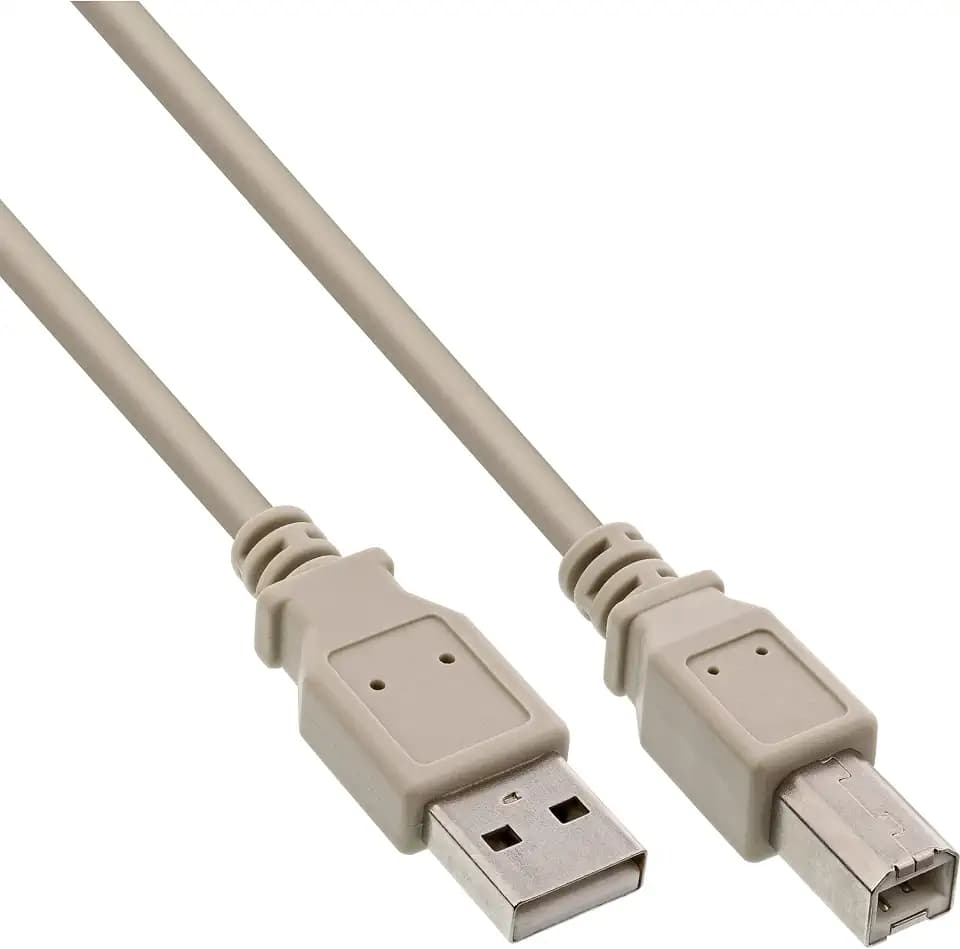 InLine 34550H USB 2.0 Kabel, A an B, beige, 10m