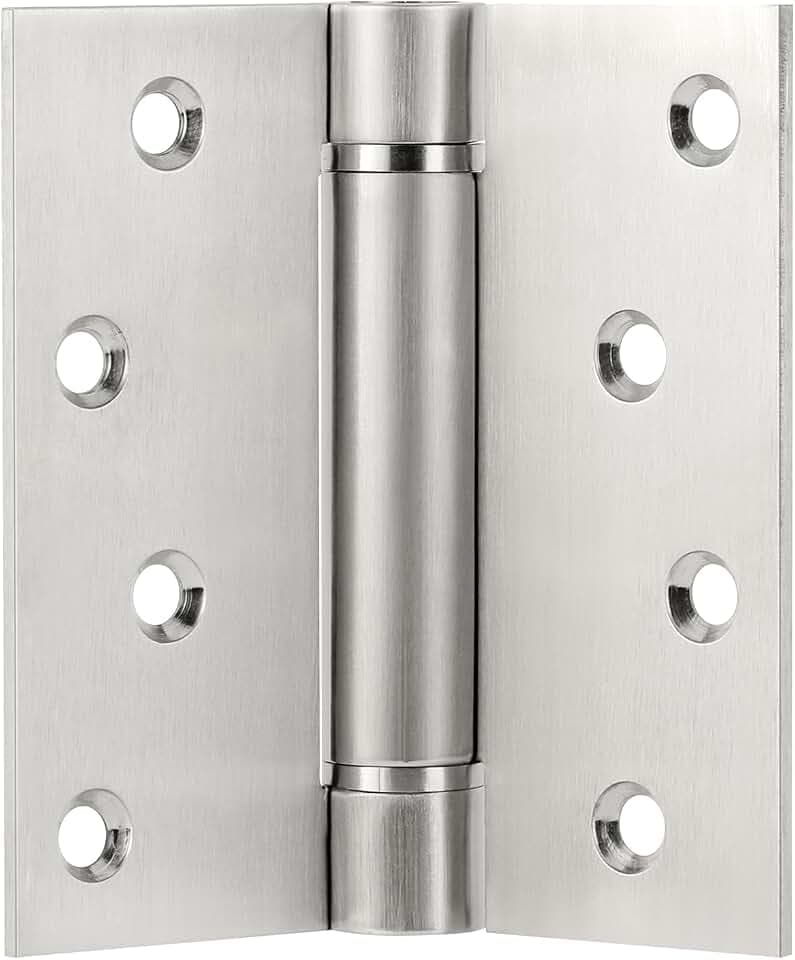 Self Closing Door Hinges, 4x4 Inch 304 Stainless Steel Spring Type, 3 Pack
