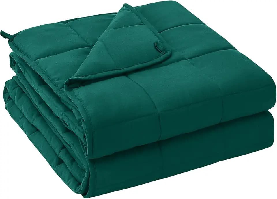 yescool Weighted Blanket for Adults 10lbs Twin Size, 48" x 72", Green