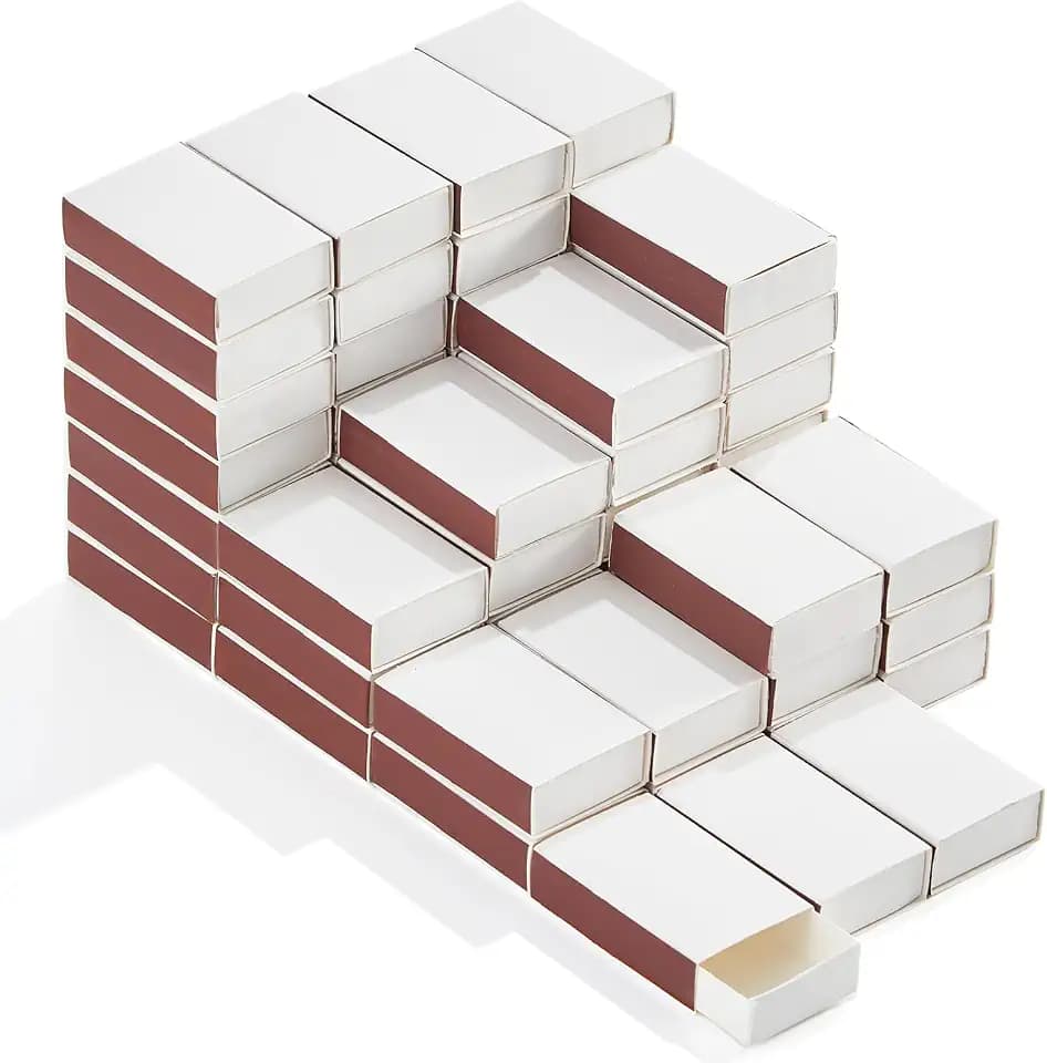 CHUNNIN 60PCS Blank Matches Containers 2.24 x 1.42 x 0.59 inches White
