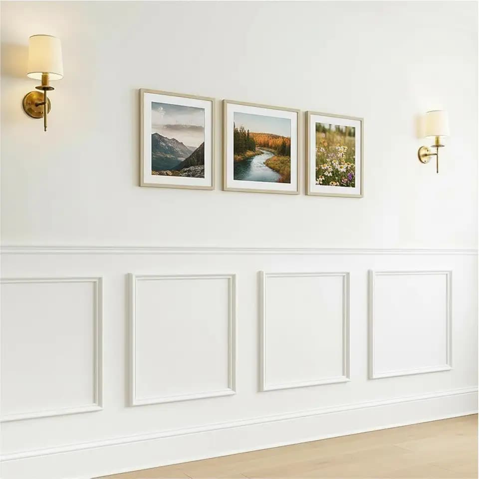 Peel and Stick Wall Molding, 4 Set 20" x 20" Pre Cut Wainscoting Panels