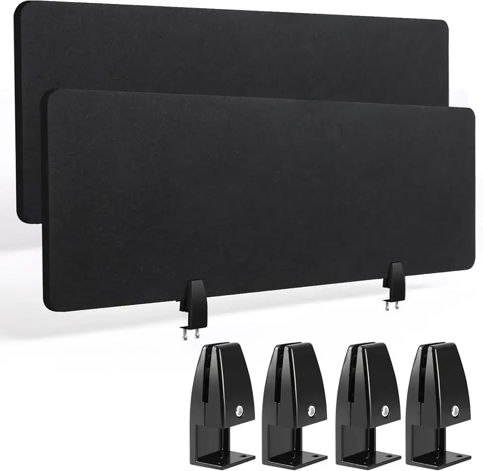 Wesiti 2 Pcs Acoustic Desk Divider Classroom, Black, 47.24 x 15.75 Inches