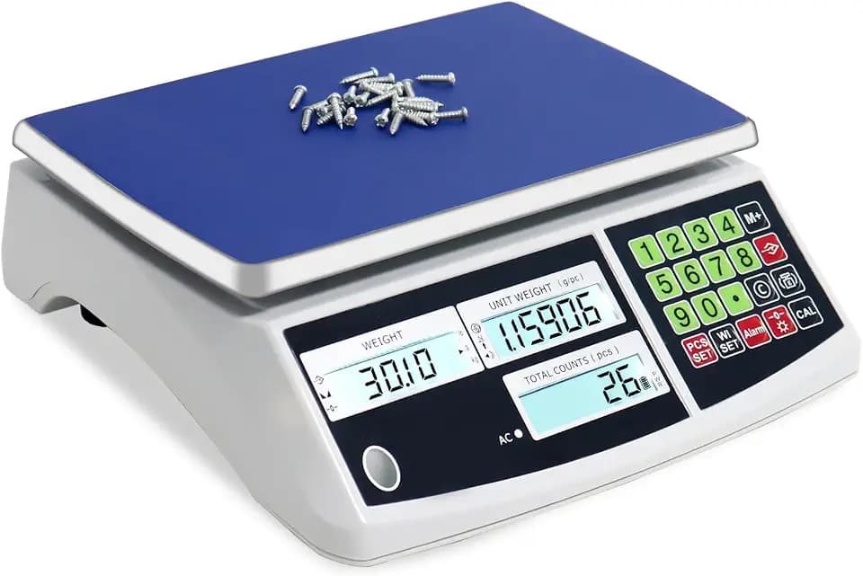Industrial Counting Scale (30kg/66lb, 0.1g), g/kg/lb, Coin Scale, Precision Electronic Gram Scale for Parts and Coins,Digital Inventory Scale with Alarm Mode