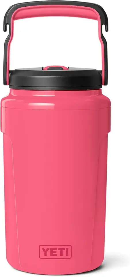 YETI Silo Half Gallon Insulated Straw Cap Water Jug – Leakproof, Lightweight Sports Bottle with Fence Hook Handle – Keeps Drinks Ice-Cold – Ideal for Gym, Sports & Tournaments, Tropical Pink