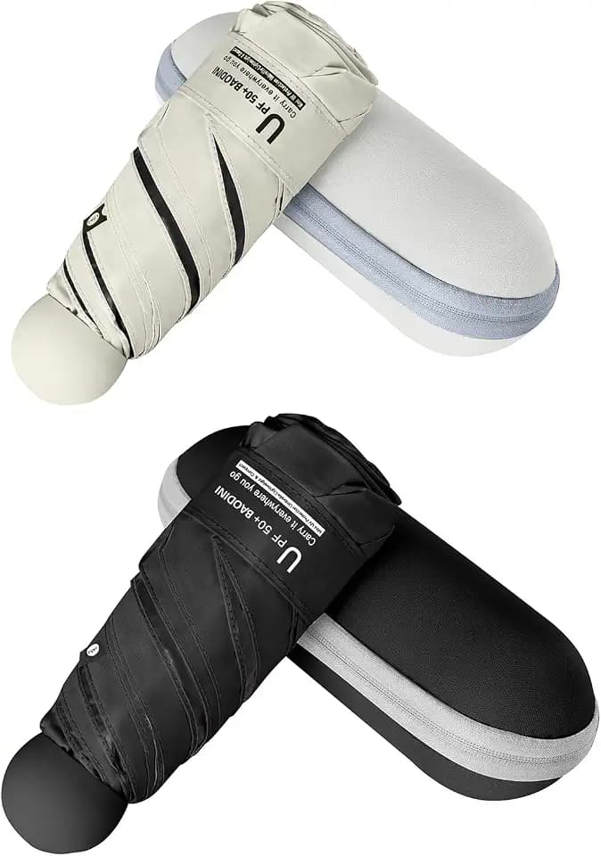 BAODINI Mini Travel Umbrella with UV Sun Protection, Compact Pocket-Size