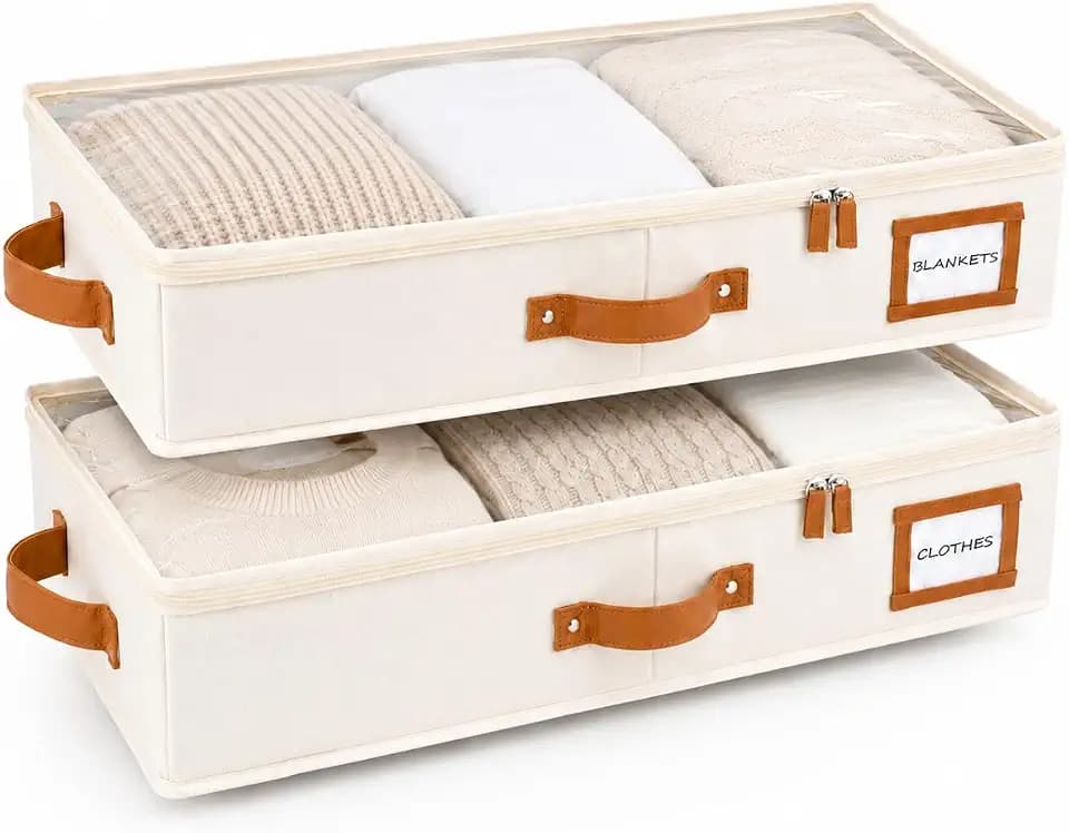 HOMELUX THEORY Under Bed Storage, Medium 2pc with Lid, Ivory