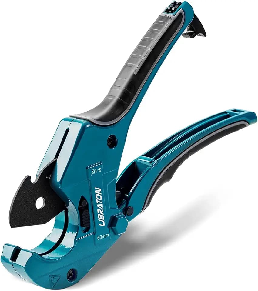 LIBRATON PVC Pipe Cutter, Up to 2-1/2" Ratchet PVC Cutter, PEX Hose Cutter