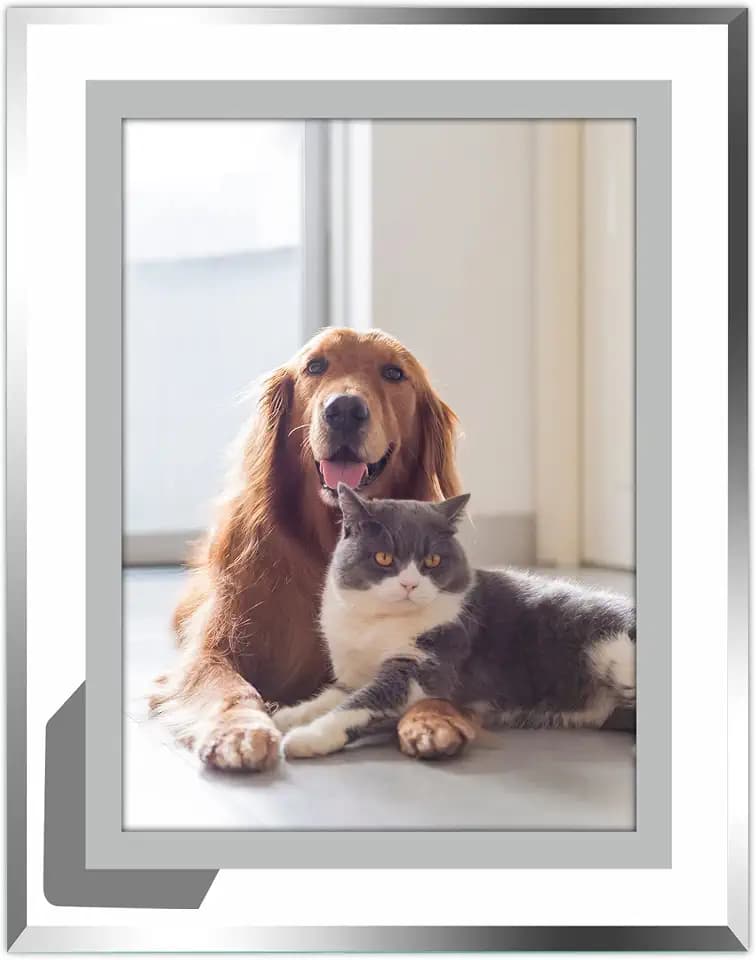 Vienrose 5x7 Picture Frame, Silver Edge Glass Frame, 1 Pack