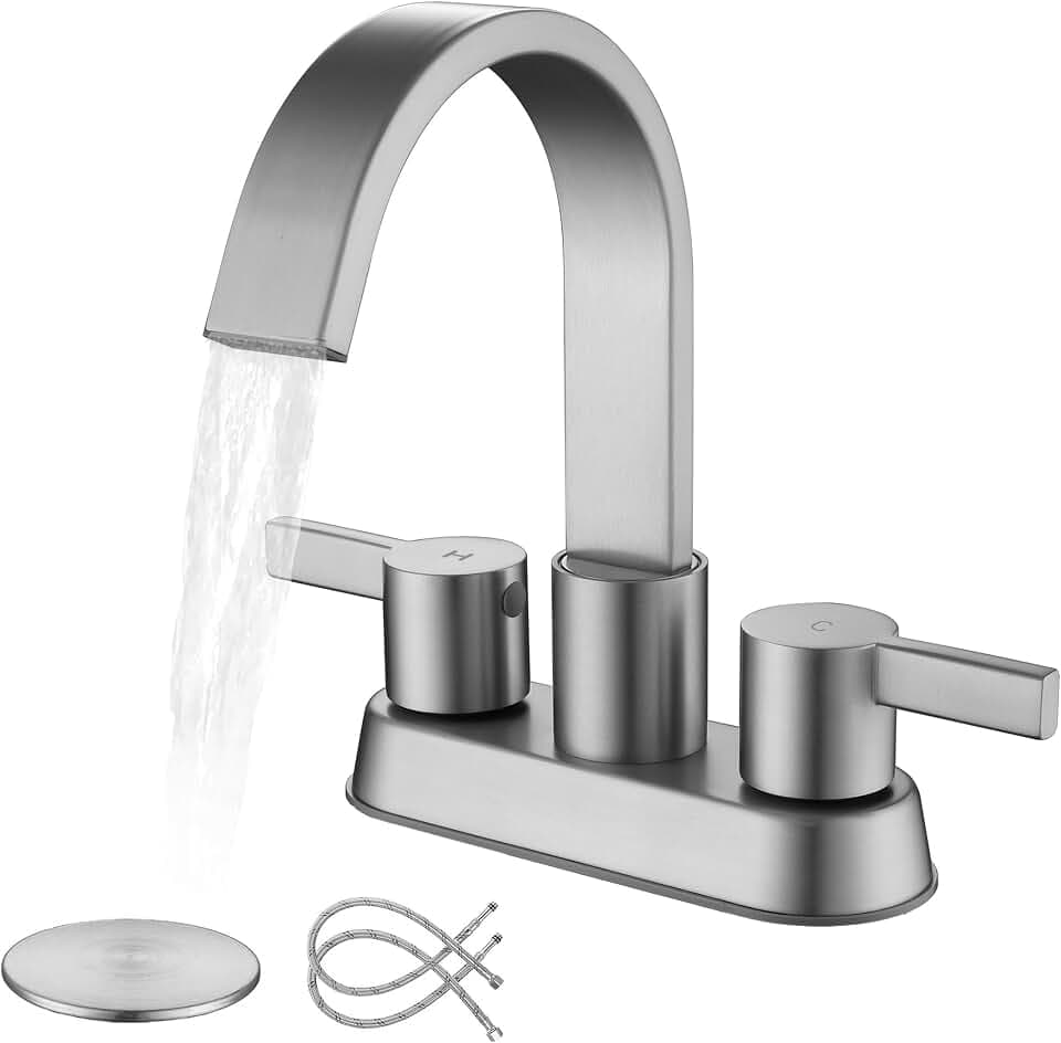 4 Inch Centerset Bathroom Faucets, Brushed Nickel Bathroom Faucet