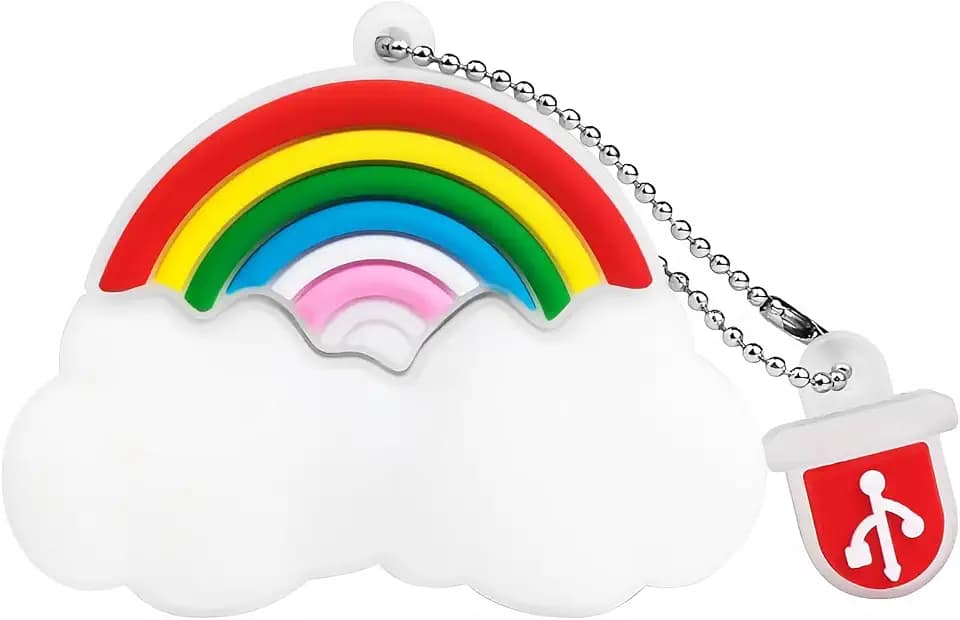 USB Stick Netter Karikatur Regenbogen Wolke Muster Speicherstick, Geschenk für Studenten und Kinder