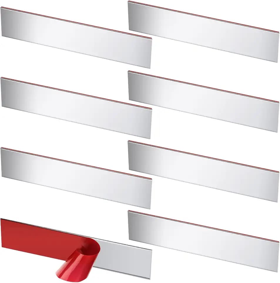 Oudain 8 Pcs Garage Door Seal Garage Door Rodent Shield Stainless Steel Door Guard Self Adhesive Barrier for Indoor Outdoor Home