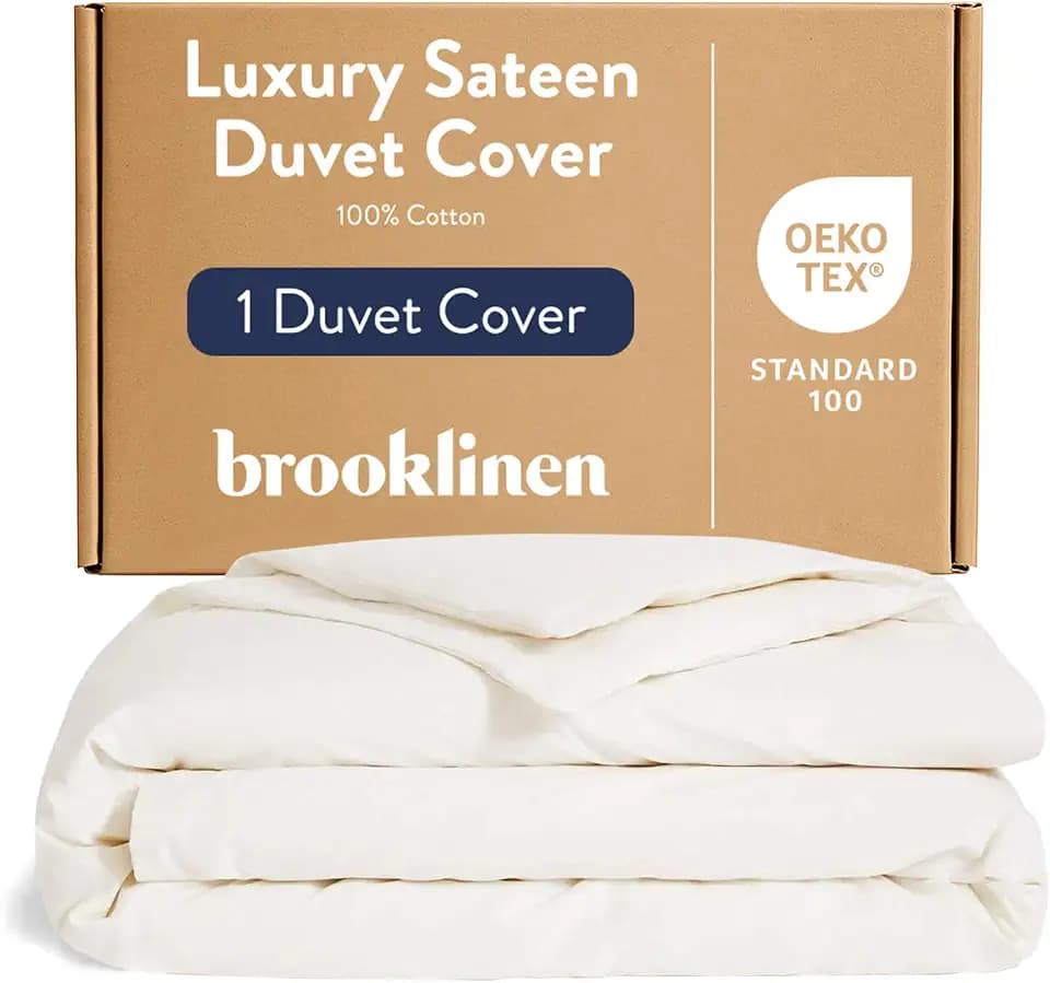 Brooklinen Sateen Duvet Cover Hotel-Quality Luxury - Twin/TXL, Cream
