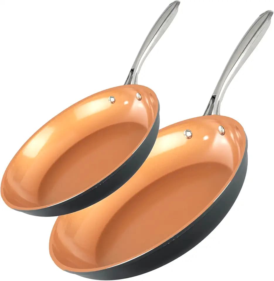 Gotham Steel Hard Anodized Pots and Pans Premium Cookware Set with Ultimate Nonstick Ceramic & Titanium Coating, Oven and Dishwasher Safe, Copper