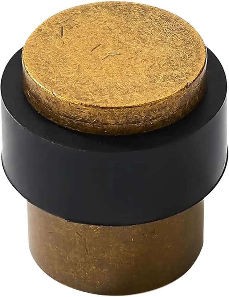 KHTUMEWARE 10 Pack 1-1/2 in Floor Door Stopper,Antique Brass Door Stop,Wall Protector Commercial Door Bumper Wedge Decorative Cylindrical Install Door stoppers on the Floor