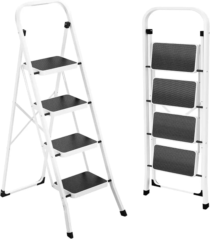 HBTower 4 Step Ladder, Folding Step Stool for Adults