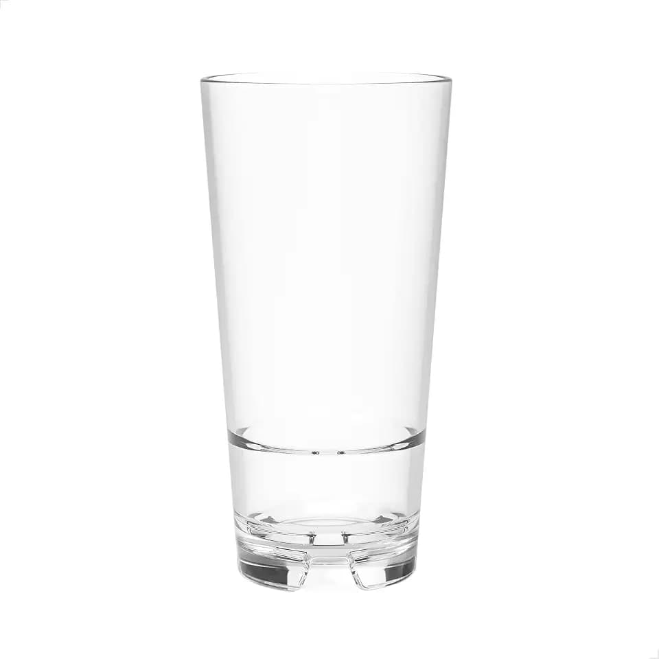 TOSSWARE Premium MS 20oz Stacking Cooler, SET OF 24, Premium Quality, Dishwasher Safe & Heat Resistant Unbreakable Plastic Beer Glasses, Clear