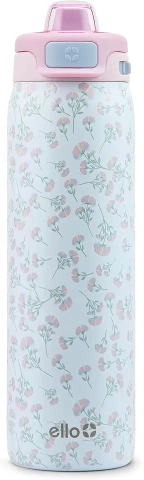 Ello Pop & Fill Insulated Stainless Steel Water Bottle with Quick Fill Lid, Leakproof Locking, Sip or Chug Spout, BPA-Free, Double Wall Vacuum Insulated for Sports, Travel & School- 22oz / 32oz / 40oz