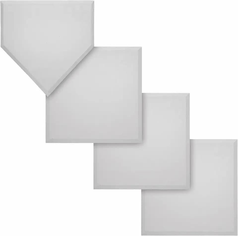 Champion Sports Rubber Bases & Home Plate, Waffle Bottom Non-Slip Indoor/Outdoor Use, Heavy-Duty Rubber, Singles and Sets
