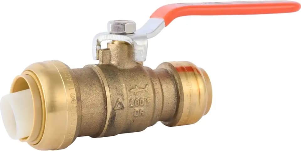 SharkBite 1 x 3/4 in PTC Reducing Ball Valve, Push-to-Connect Brass Water Shut-Off Plumbing Fitting, 22993LF