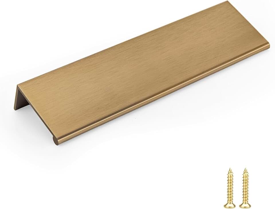 Goldenwarm 25 Pack 5in Champagne Bronze Finger Edge Pulls for Cabinet