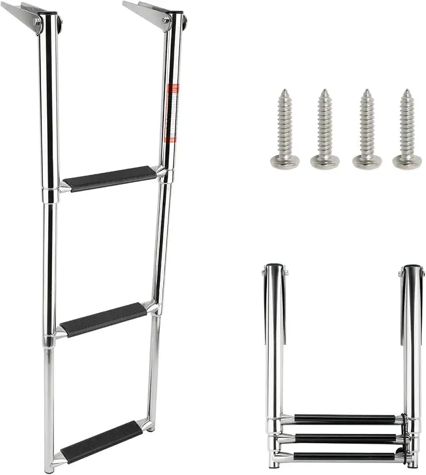 Amarine Made 3 Step Stainless Steel Telescoping Boat Ladder Swim Step