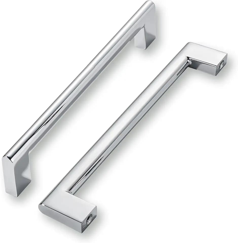 khtumeware 6 Inch Hole Center 6 Pack Polished Chrome Cabinet Pulls Heavy Duty Solid Kitchen Drawer Handle, Hardware for Bathroom, Drawer, Cabinet, Door Cabinet