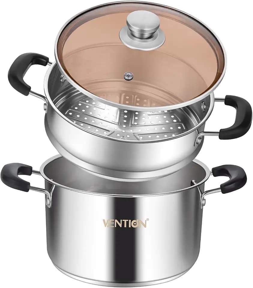VENTION 8.7 In Small Vegetable Steamer Pot for Cooking, Couscous Pot 4.8 QT