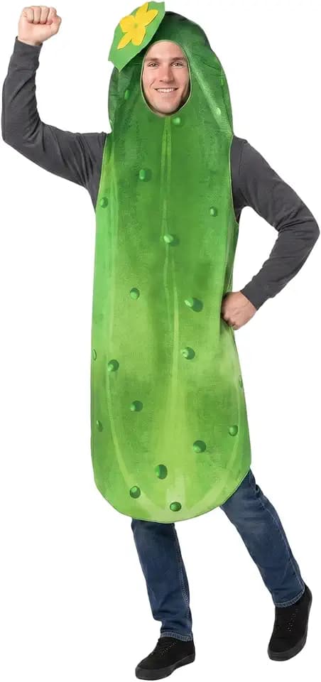 Funny Cucumber Costume Vegetable Halloween Food Party Cosplay Outfit Adult