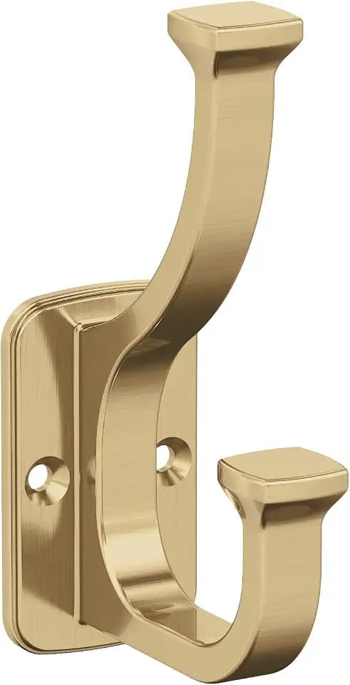 Amerock Alder Double Prong Champagne Bronze Wall-Mounted Hook