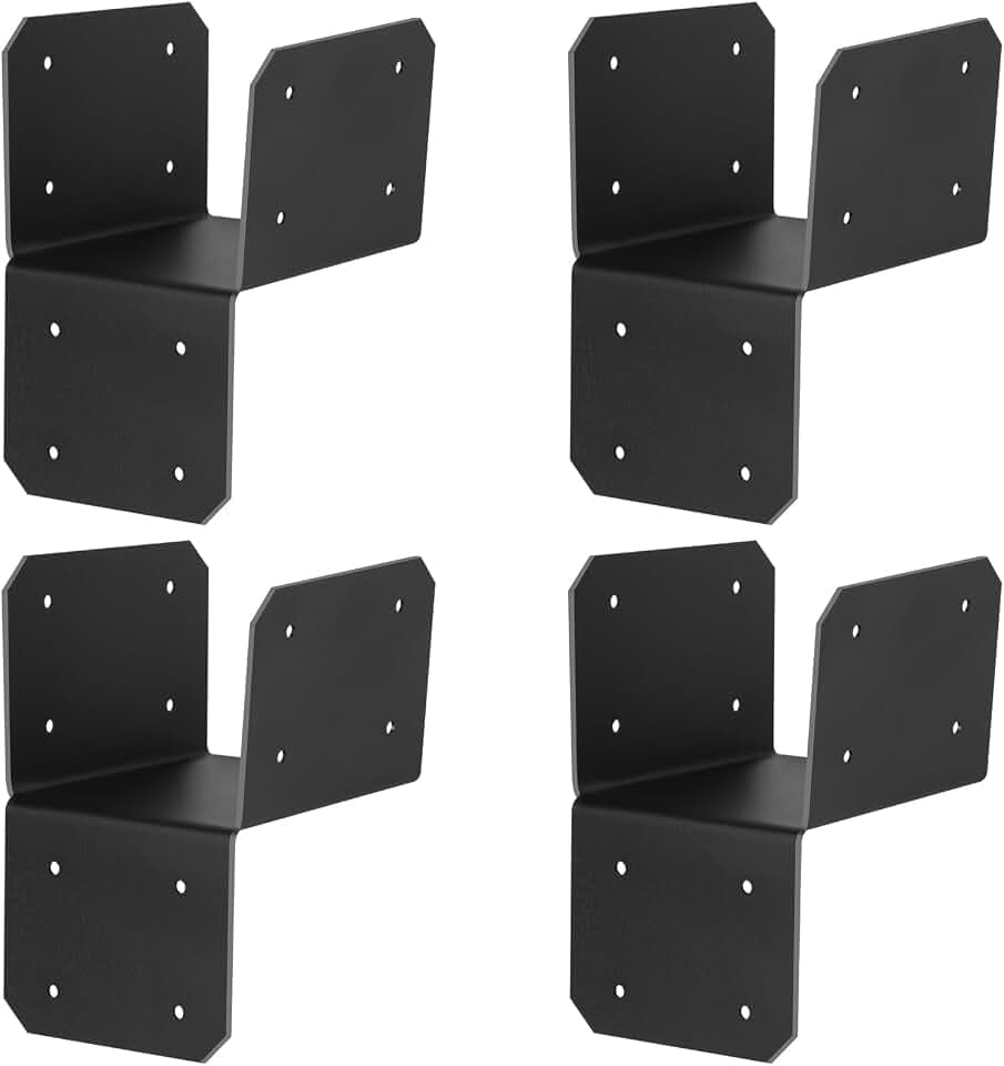 4 Pcs 4x4 Post Caps Tie Bracket for Pergola,Joist Anchor Connector,16 Gauge