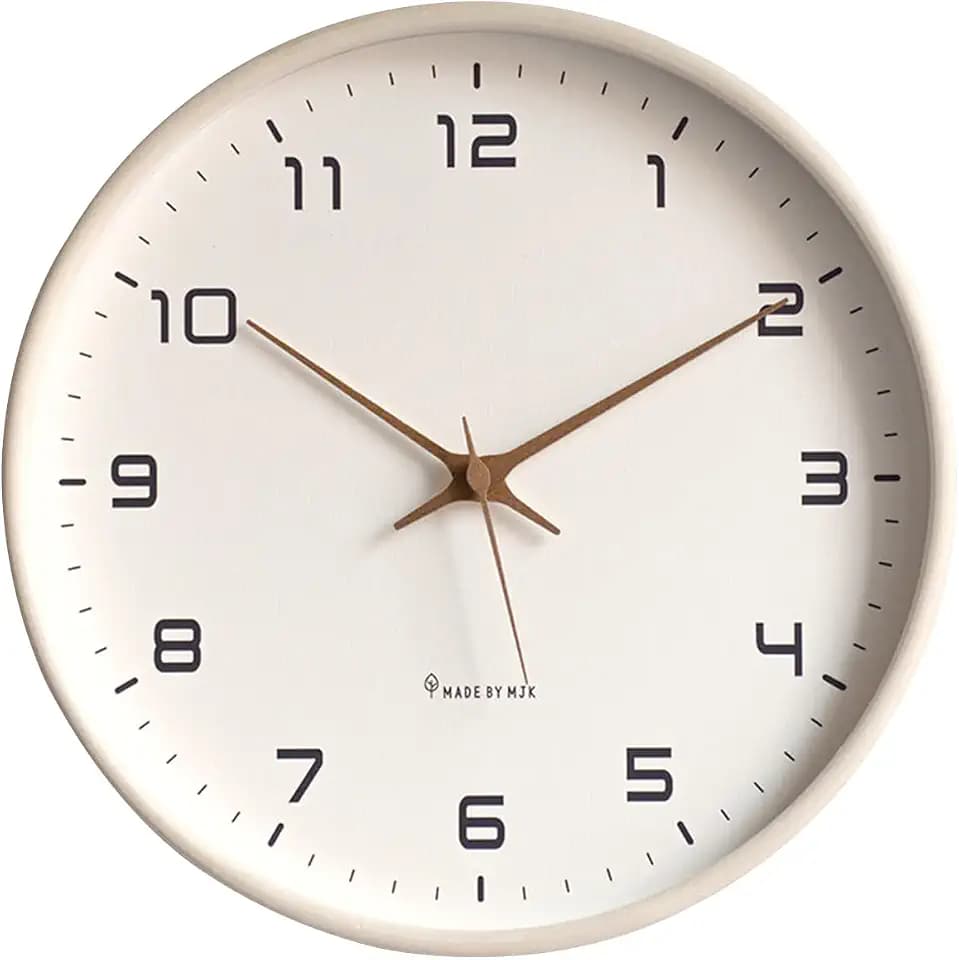Ergocar Wall Clock, Modern Silent No Ticking Round Wooden Wall Clock Battery Powered Decorate Bedroom, Living Room, Entryway, Kitchen, Office