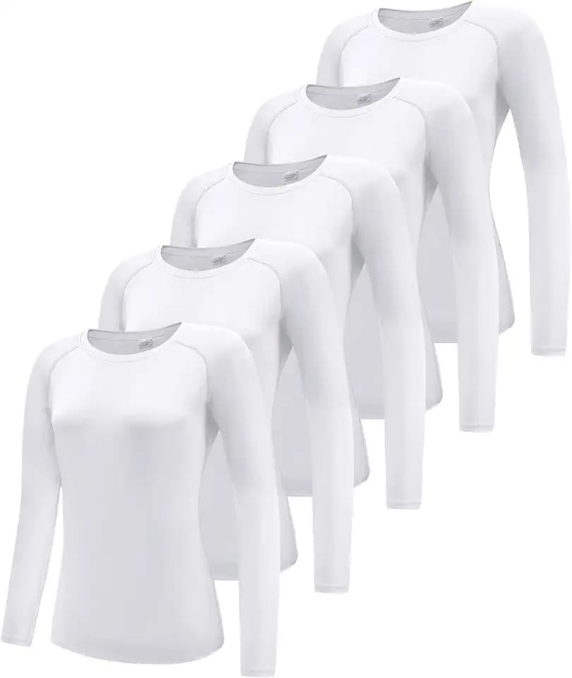 Boyzn 1, 3 or 5 Pack Women's Long Sleeve T Shirts Quick Dry UPF 50+ Sun Protection Shirts Athletic Exercise Gym Yoga T-Shirts