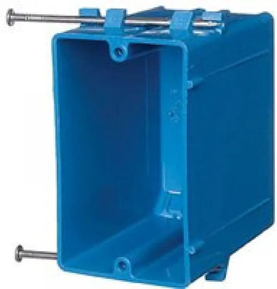 Carlon Single Gang Outlet Box 22 Cu in, Blue