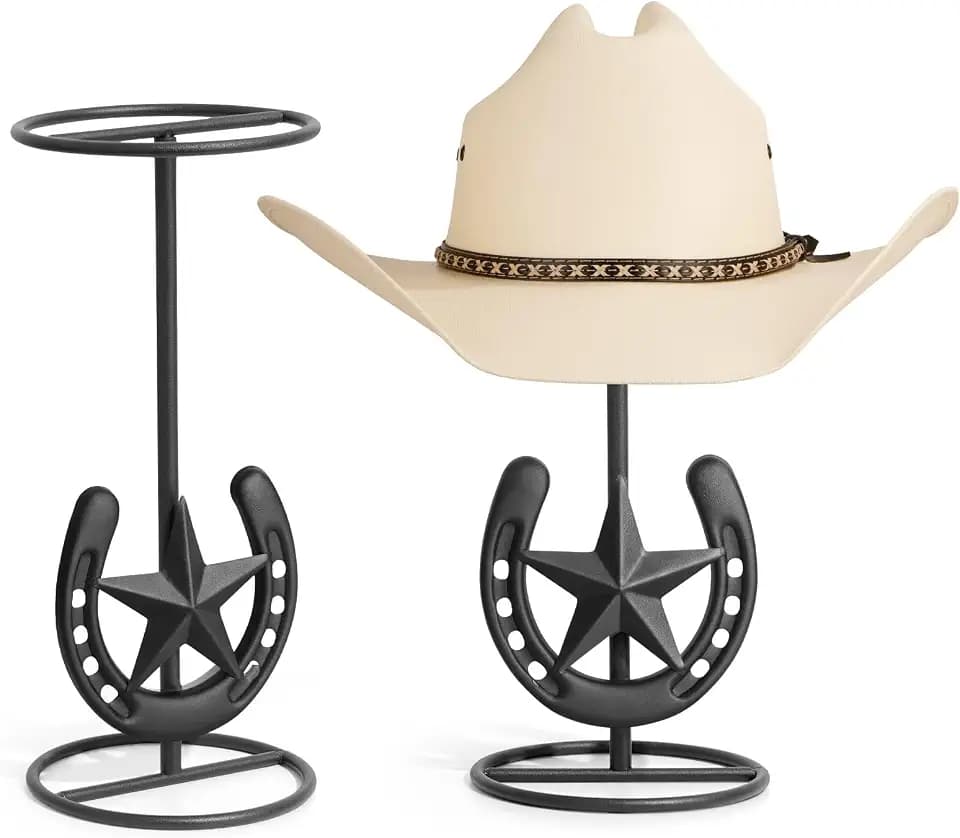 Cowboy Hat Stand, Hat Display Stand Tabletop, Western Horseshoe Decor