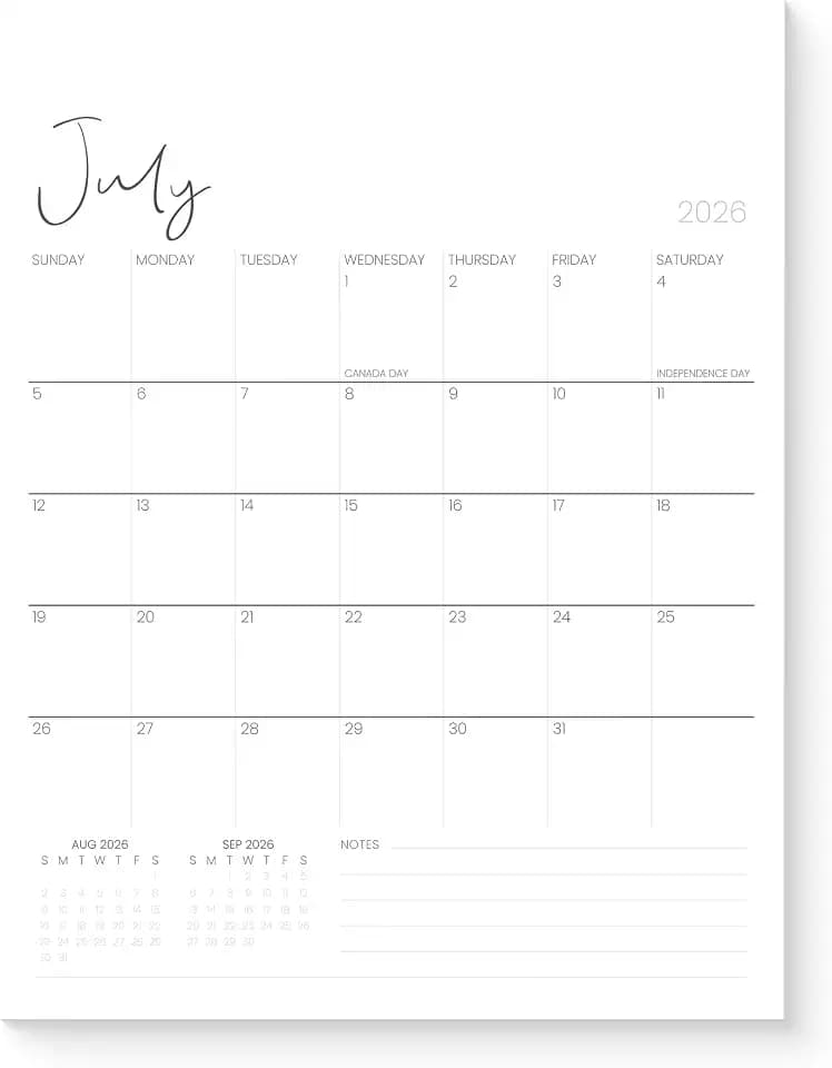 Karto Magnetic Calendar 2026-2027 8.5x11 in - Cursive