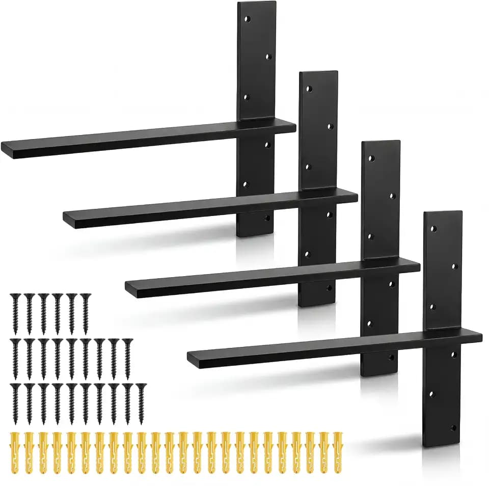 4 Pack 3/8" Thick Floating Shower Bench Brackets, 13.7" L x 1.9" W