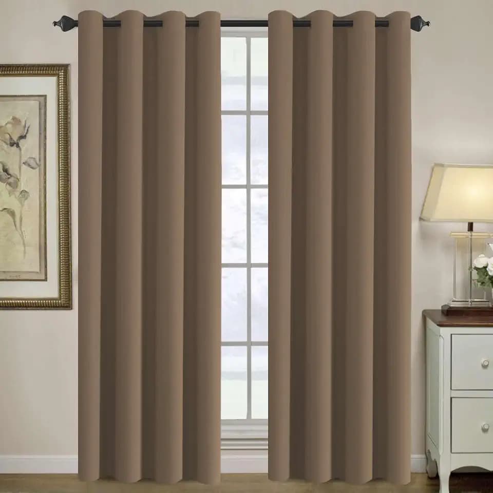 H.VERSAILTEX Blackout Curtain for Living Room Thermal Insulated Window Treatment Curtain Extra Long 84 inch Length Energy Saving Solid Grommet Top Blackout Drape, One Panel, Macchiato, 52" W x 84" L