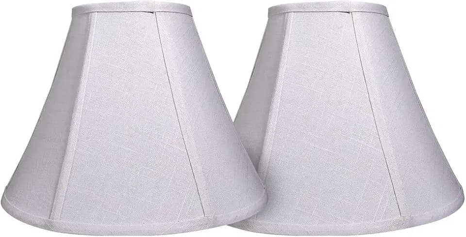 TOOTOO STAR White Lamp Shades Set of 2, 6 x14 x 10 inch linen fabric shade