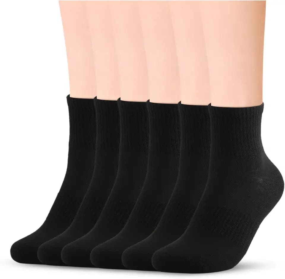 AWAYTR 6 Pairs Ankle Socks for Women, Mini Crew Athletic Running Socks