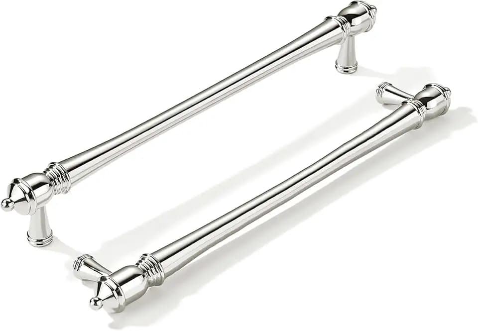 khtumeware 5 Pack 12 inch(305mm) Hole Center Virbant Polished Nickel Cabinet Pulls Heavy-Duty Solid Cabinet Hardware Drawer Pulls Hardware Suitable for Kitchens bathrooms and Dressing Tables