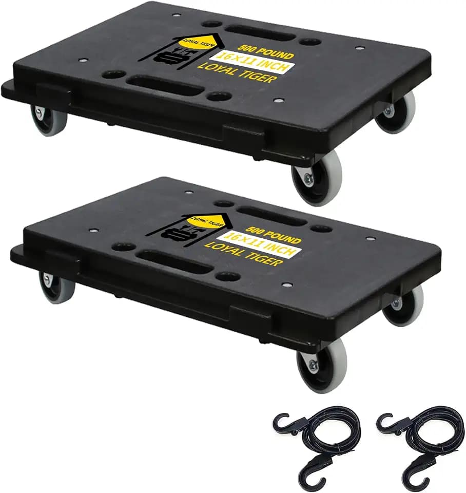 LOYAL TIGER Moving Furniture Dolly 2-Pack, Connectable 500lbs Flat Cart