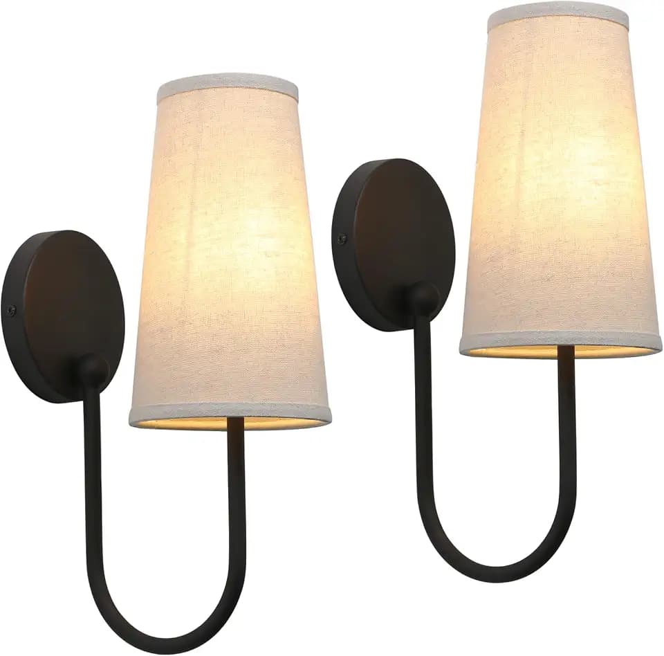 Pathson Set of 2 Linen Fabric Wall Sconces