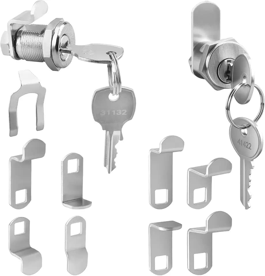 Universal Mailbox Locks with Key, Mailbox Lock Replacement, Cam Locks for Cabinets Keyed Alike, File Cabinet Lock with Key for Almost All Locking Mail Boxes(S4573 & MP4945-2 Pack)