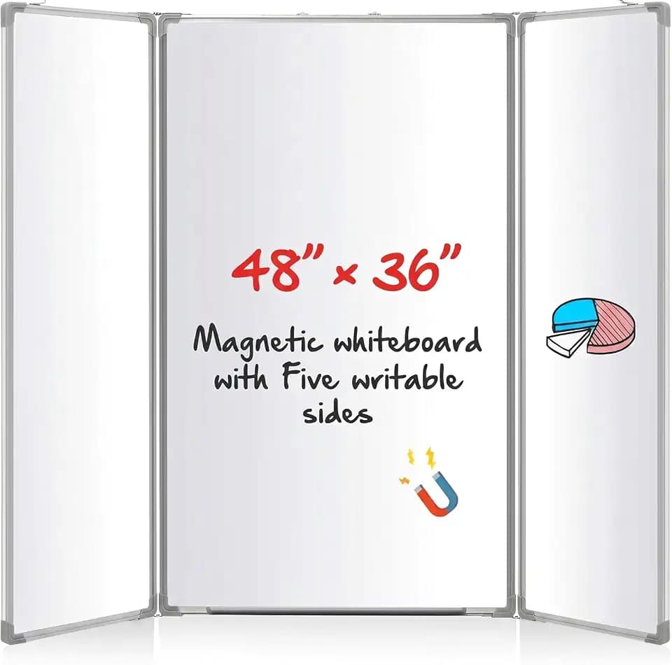 AmazingSpark 48” X 36” Foldable Magnetic Whiteboard Dry Erase Board
