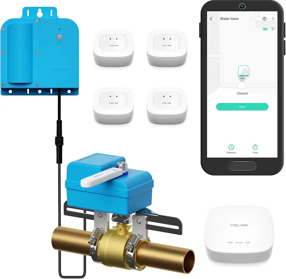 YoLink Water Shutoff Kit: X3 Controller + EVO + 4-Pack Sensors + Hub