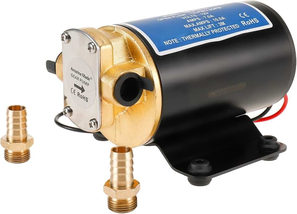 Amarine Made 12v Oil Scavenge Pump Self Priming Impeller Gear Pump