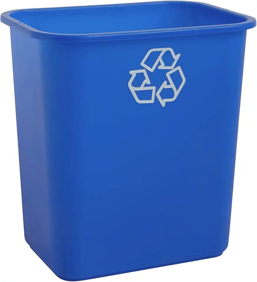 United Solutions 7.7 Gallon Recycling Wastebasket, Blue, Under Desk